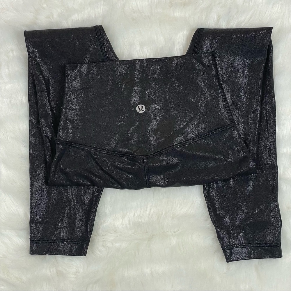 Lululemon Align High Rise Foil Black Leggings.